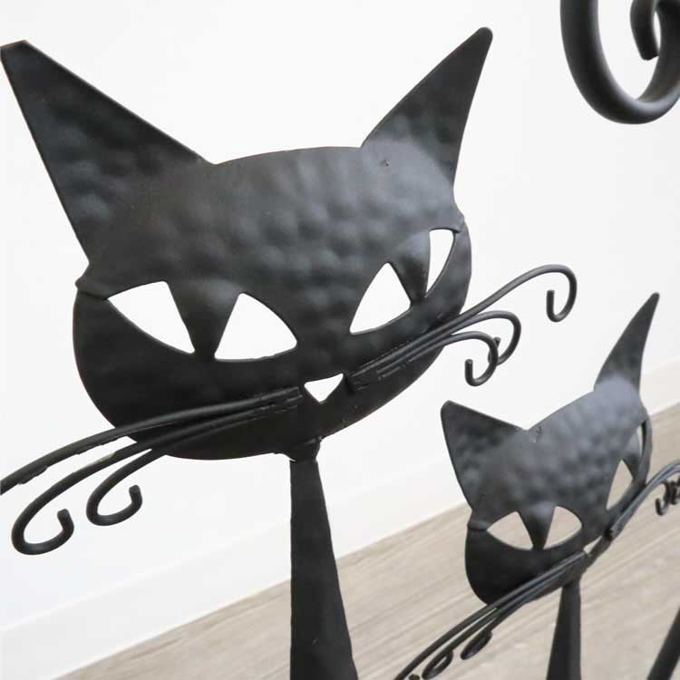 Antique Style【黒猫プランター 鉢カバー フラワーベース】アイアン