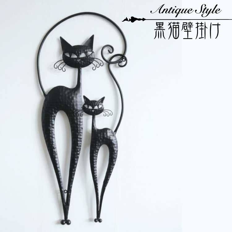Antique Style【黒猫壁掛け にゃんず】 アイアン クラシック