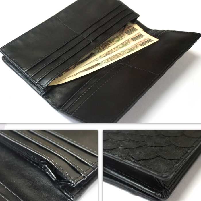 PYTHON SKIN WALLET ホワイトパイソン ブラックパイソン 長財布 ロングウォレット 開運 金運 財布