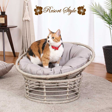 【Resort Style クッションチェア】猫用 犬用 ペット用 ペット専用 室内用 ラタン調 インテリア